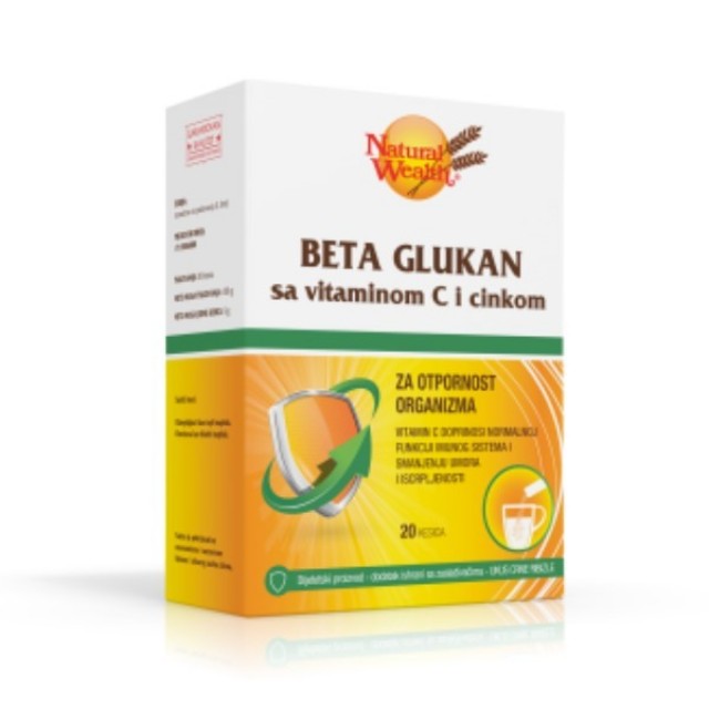 Beta glukan sa vitaminom C i cinkom – 20 kesica