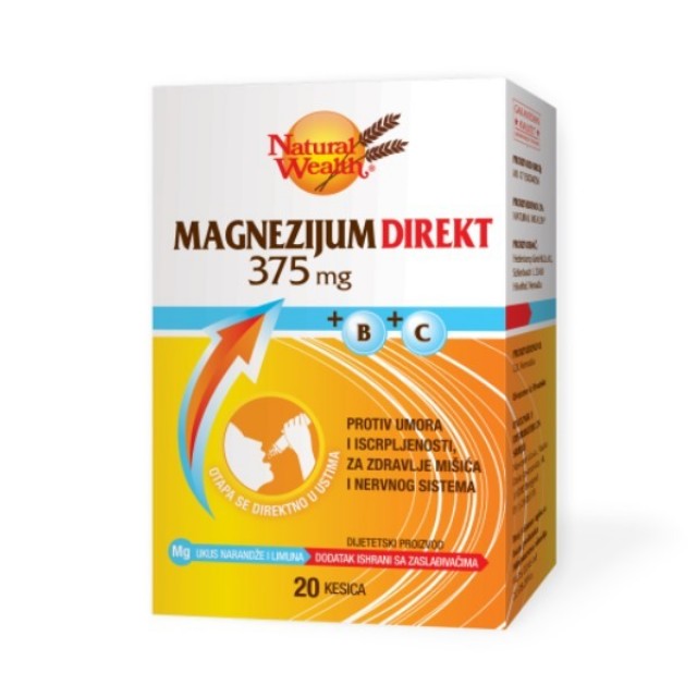 Magnezijum Direkt 375 mg+B+C – 20 kesica