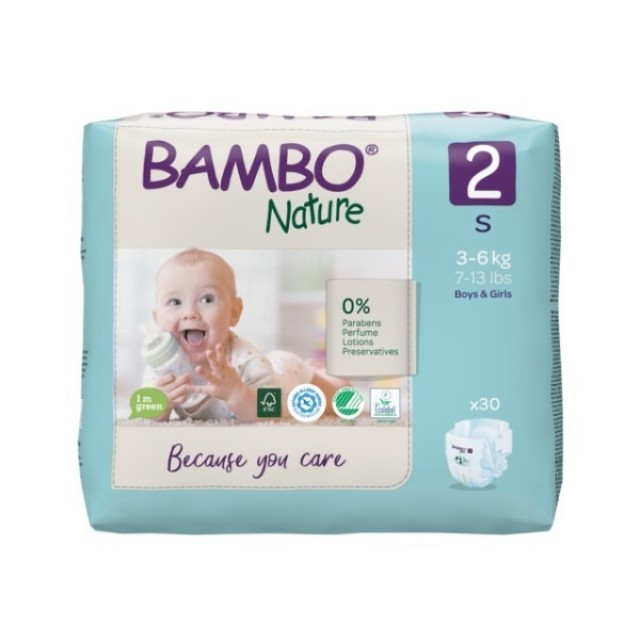 Pelene za bebe Eco-Friendly veličina 2 (3-6 kg) - 30 kom